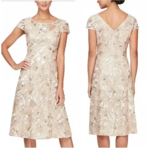 Alex Evenings | Dresses | Alex Evenings Jewel Floral Soutache Dress |  Poshmark